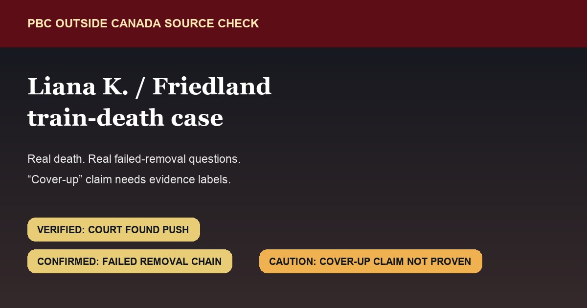 PBC Outside Canada source-check graphic for the Liana K. Friedland case