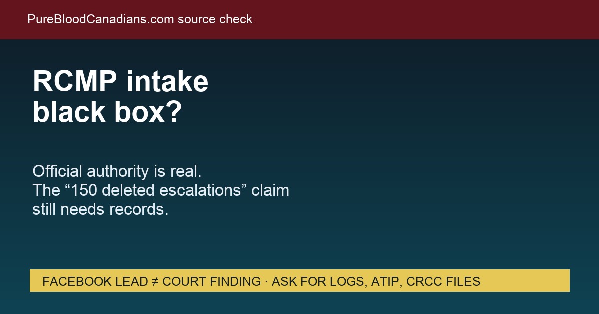 PBC source card: RCMP intake black box