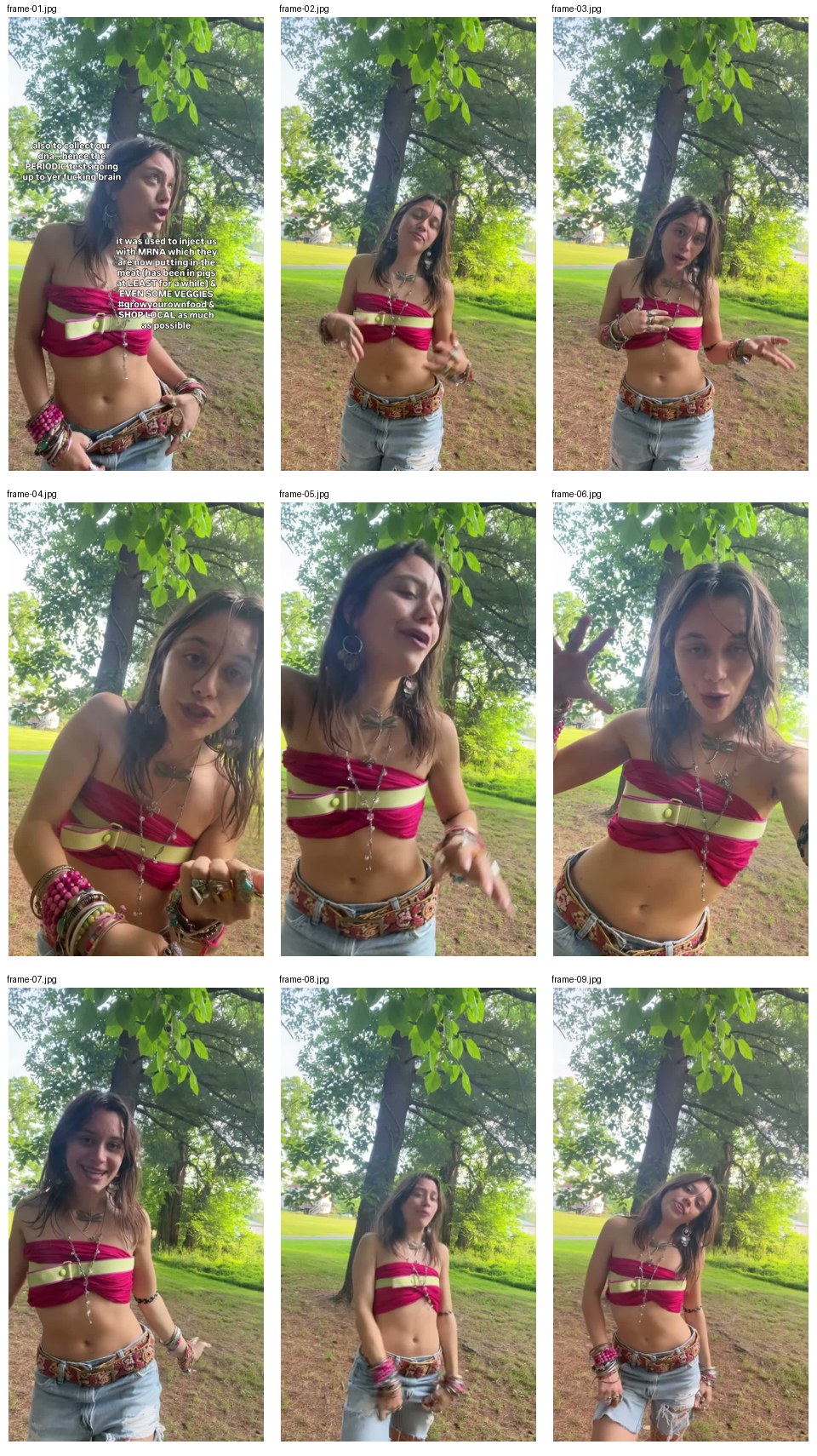 Frame contact sheet from earth2briahna Instagram Reel